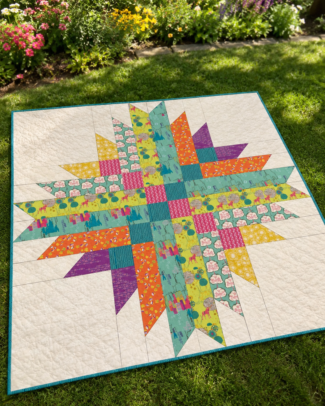 Sunlit Garden Star Quilt Pattern pdf